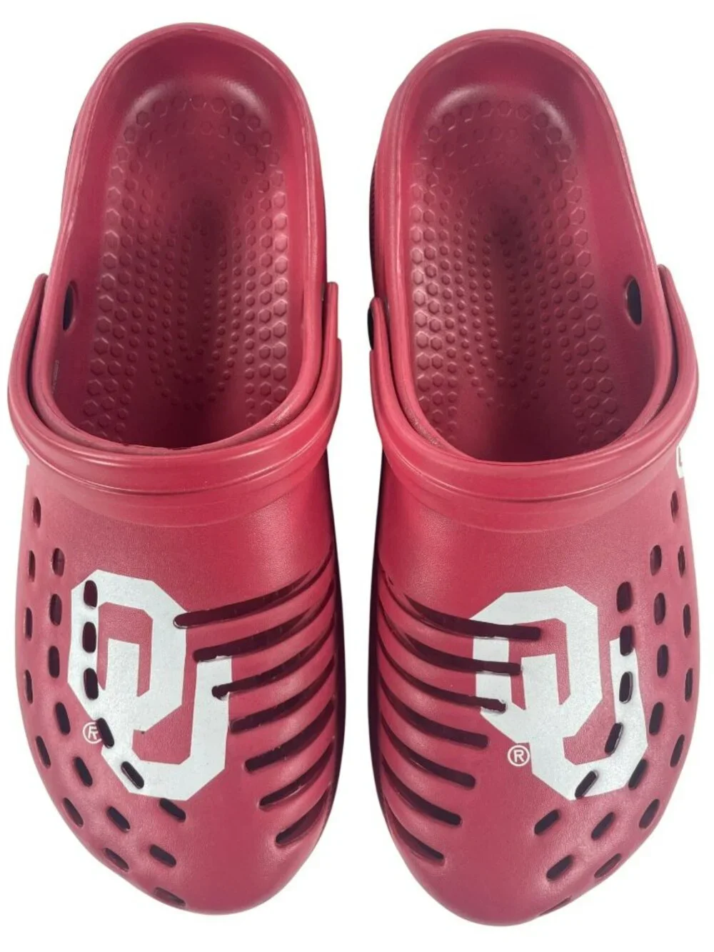 Foco Oklahomo University Red Foco OU Logo Clogs Slip-On Men's Sz XL (13-14) NEW